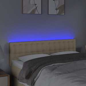 LED Kopfteil Creme 144x5x78/88 cm Stoff
