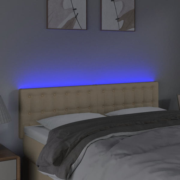 LED Kopfteil Creme 144x5x78/88 cm Stoff