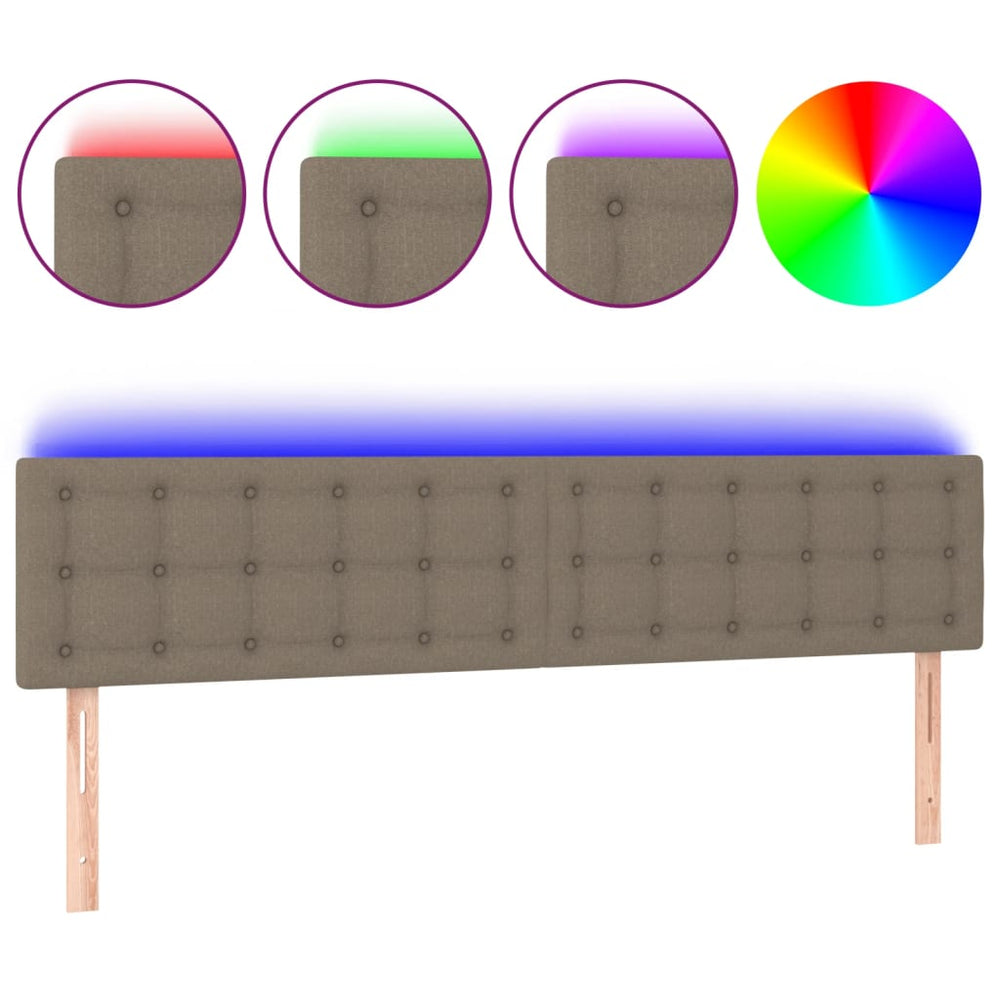 vidaXL Tête de lit LED Taupe 160x5x78/88 cm Tissu
