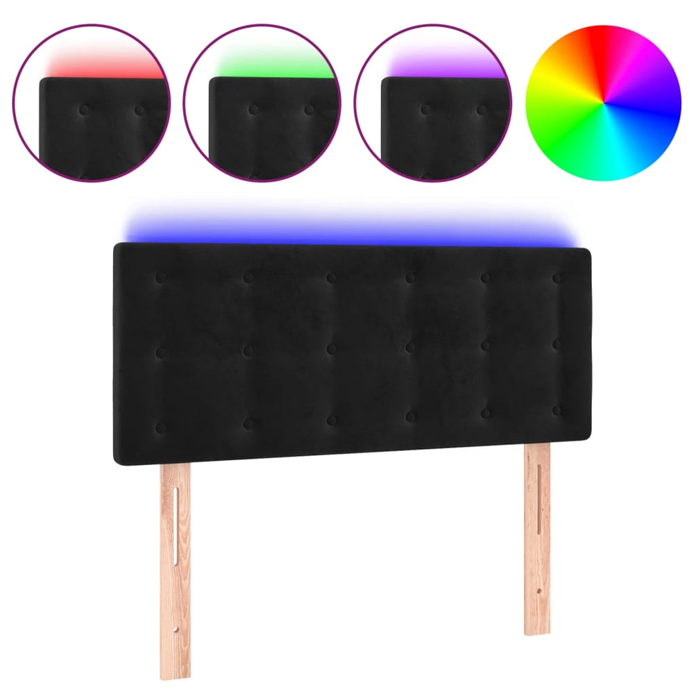 vidaXL Tête de lit à LED Velours Noir 80x5x78/88 cm