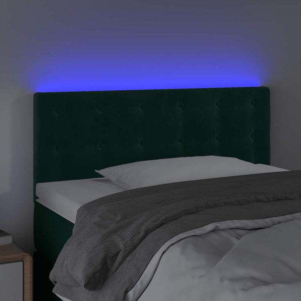 LED Kopfteil Dunkelgrün 80x5x78/88 cm Samt