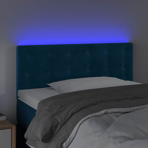 LED Kopfteil Dunkelblau 80x5x78/88 cm Samt