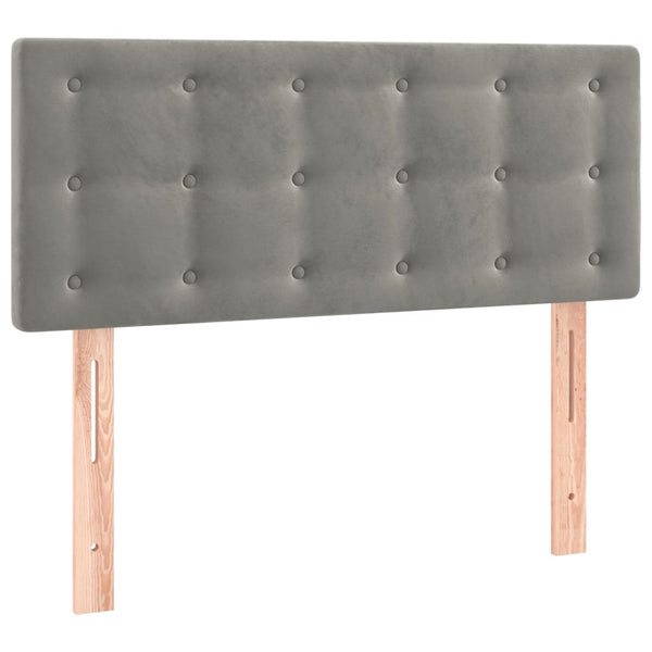 vidaXL Tête de lit à LED Gris clair 90x5x78/88 cm Velours