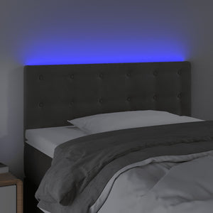 LED Kopfteil Dunkelgrau 90x5x78/88 cm Samt