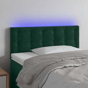 LED Kopfteil Dunkelgrün 90x5x78/88 cm Samt