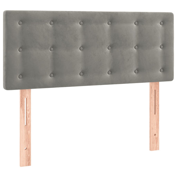 vidaXL Tête de lit à LED Gris clair 100x5x78/88 cm Velours