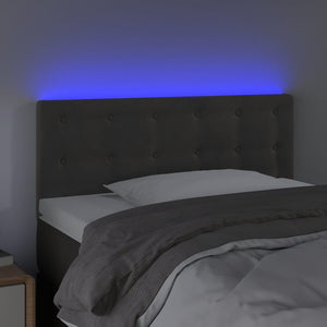 LED Kopfteil Dunkelgrau 100x5x78/88 cm Samt