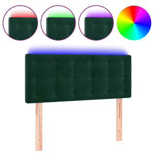 LED Kopfteil Dunkelgrün 100x5x78/88 cm Samt