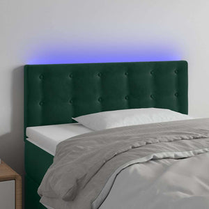 LED Kopfteil Dunkelgrün 100x5x78/88 cm Samt
