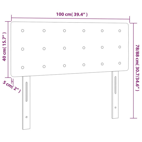 LED Kopfteil Rosa 100x5x78/88 cm Samt