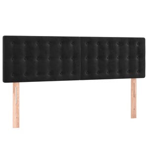 LED Kopfteil Schwarz 144x5x78/88 cm Samt