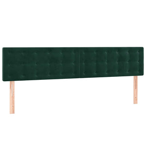 LED Kopfteil Dunkelgrün 160x5x78/88 cm Samt