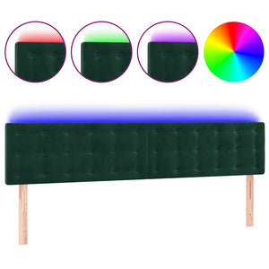 LED Kopfteil Dunkelgrün 180x5x78/88 cm Samt