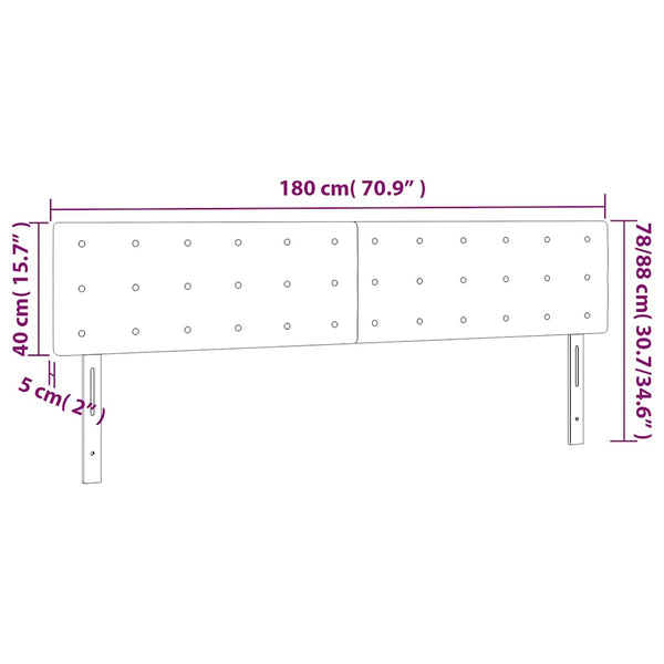 LED Kopfteil Dunkelblau 180x5x78/88 cm Samt