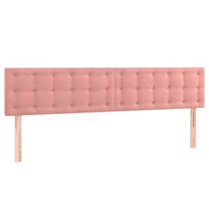 LED Kopfteil Rosa 200x5x78/88 cm Samt