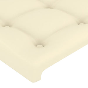 LED Kopfteil Creme 100x5x118/128 cm Kunstleder