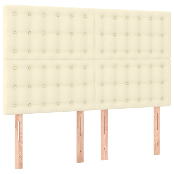 LED Kopfteil Creme 144x5x118/128 cm Kunstleder