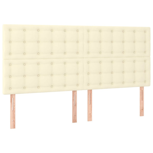 LED Kopfteil Creme 200x5x118/128 cm Kunstleder