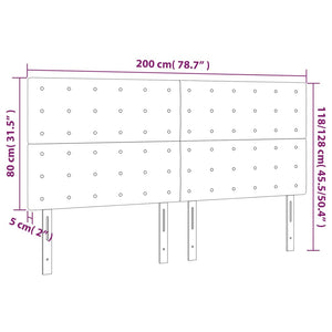LED Kopfteil Creme 200x5x118/128 cm Kunstleder