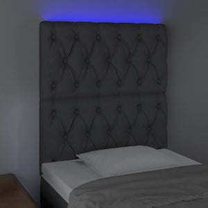 LED Kopfteil Dunkelgrau 80x7x118/128 cm Stoff