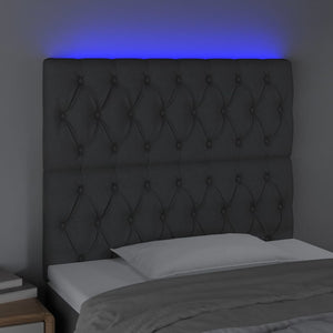 LED Kopfteil Dunkelgrau 90x7x118/128 cm Stoff