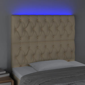 LED Kopfteil Creme 100x7x118/128 cm Stoff