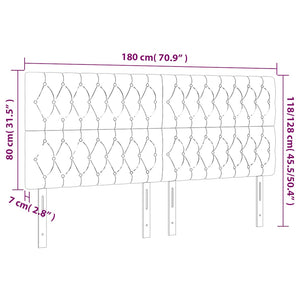 LED Kopfteil Dunkelgrün 180x7x118/128 cm Samt