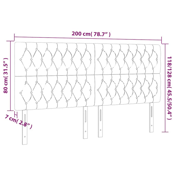 LED Kopfteil Dunkelgrün 200x7x118/128 cm Samt