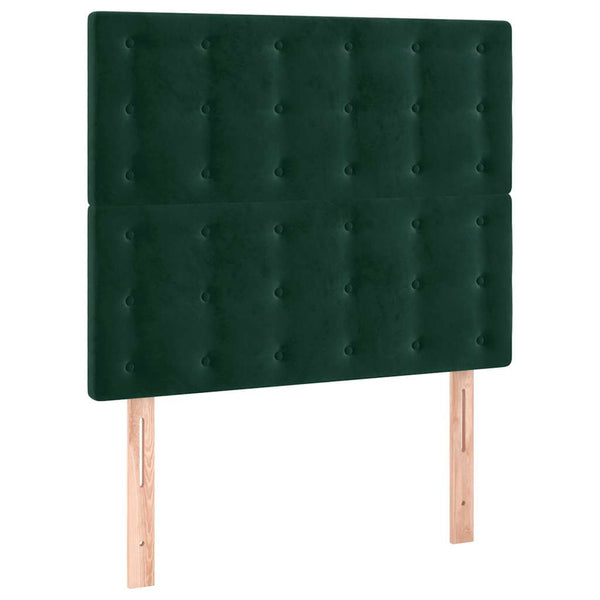 LED Kopfteil Dunkelgrün 80x5x118/128 cm Samt
