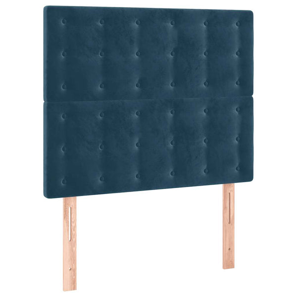 LED Kopfteil Dunkelblau 80x5x118/128 cm Samt