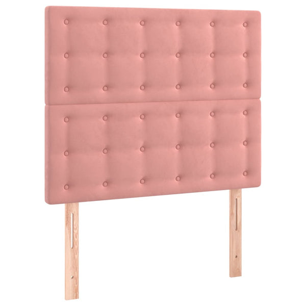 LED Kopfteil Rosa 80x5x118/128 cm Samt