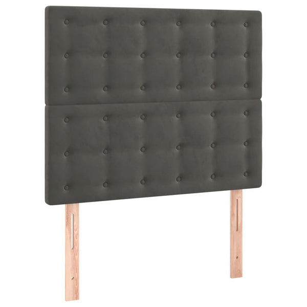 LED Kopfteil Dunkelgrau 90x5x118/128 cm Samt