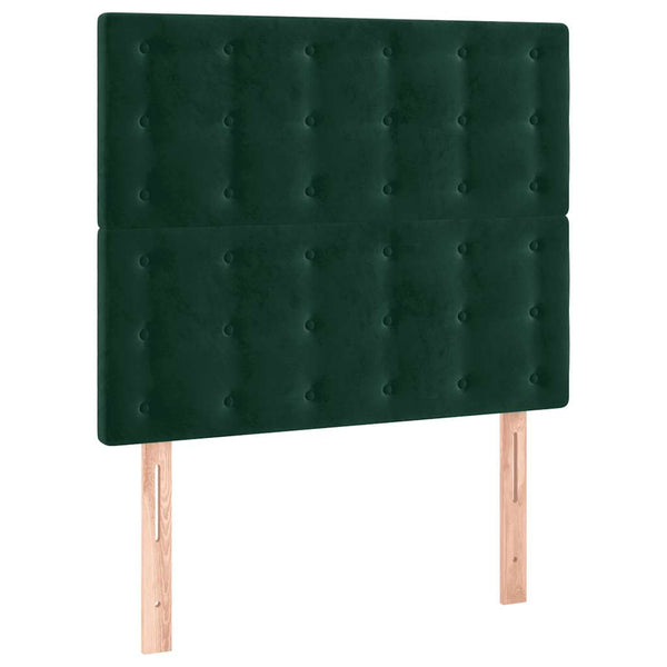 LED Kopfteil Dunkelgrün 90x5x118/128 cm Samt