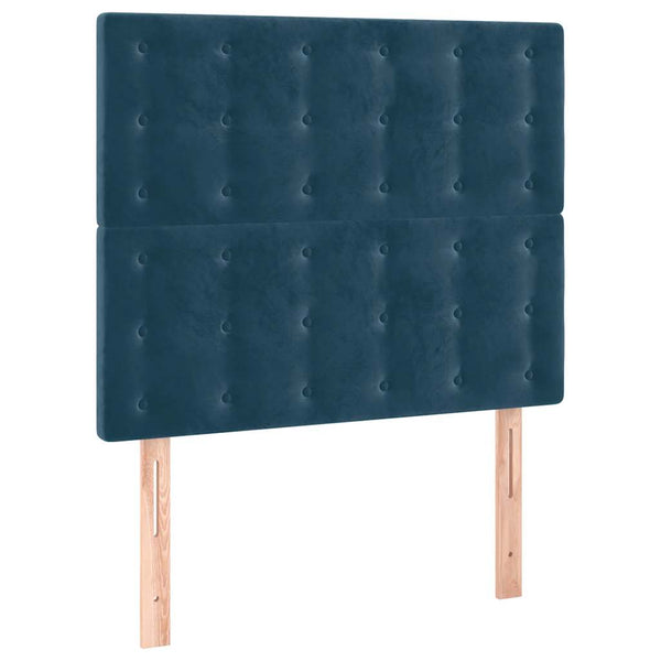 LED Kopfteil Dunkelblau 90x5x118/128 cm Samt