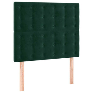 LED Kopfteil Dunkelgrün 100x5x118/128 cm Samt