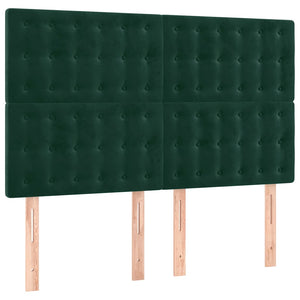 LED Kopfteil Dunkelgrün 144x5x118/128 cm Samt