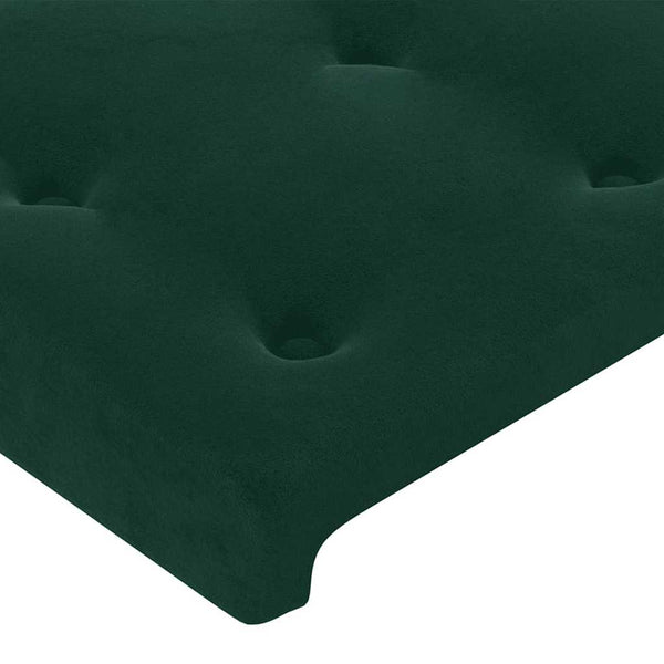 LED Kopfteil Dunkelgrün 144x5x118/128 cm Samt