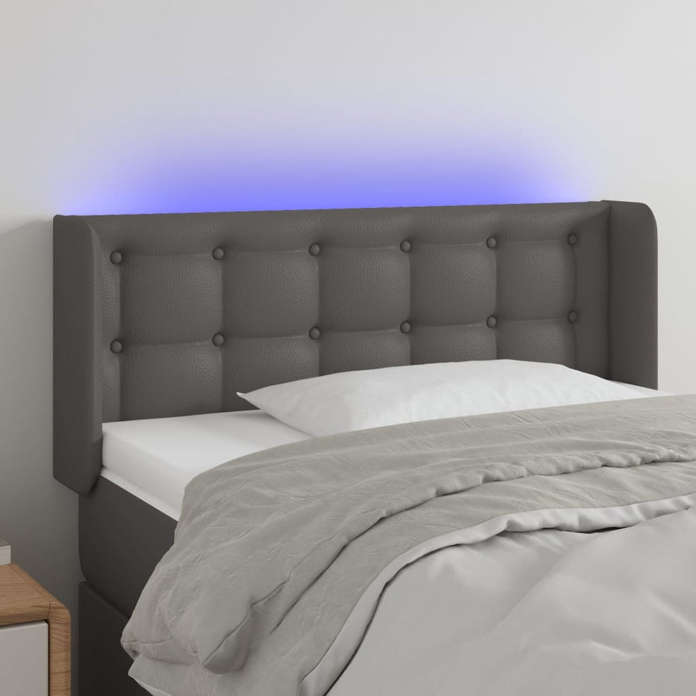 vidaXL Tête de lit LED gris 83x16x78/88 cm similicuir