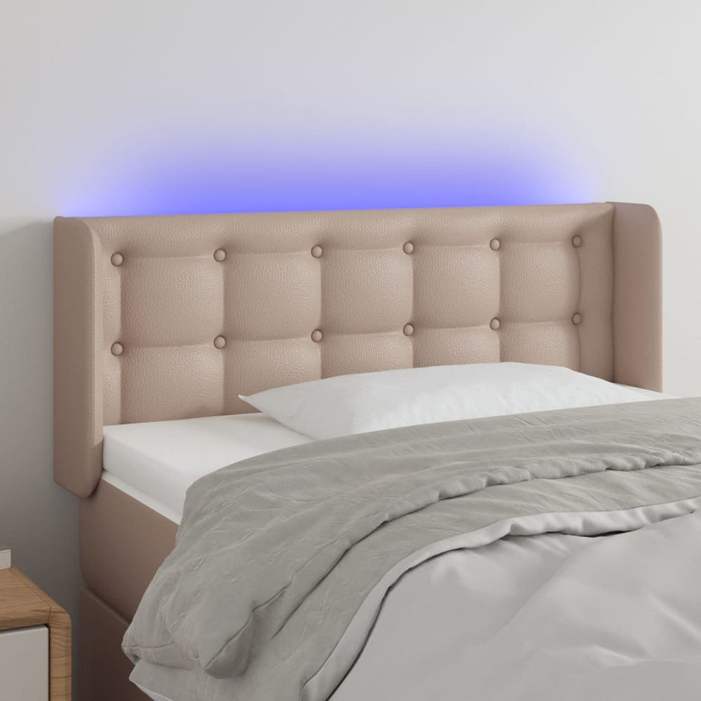 vidaXL Tête de lit à LED marron cappuccino 83x16x78/88 cm similicuir