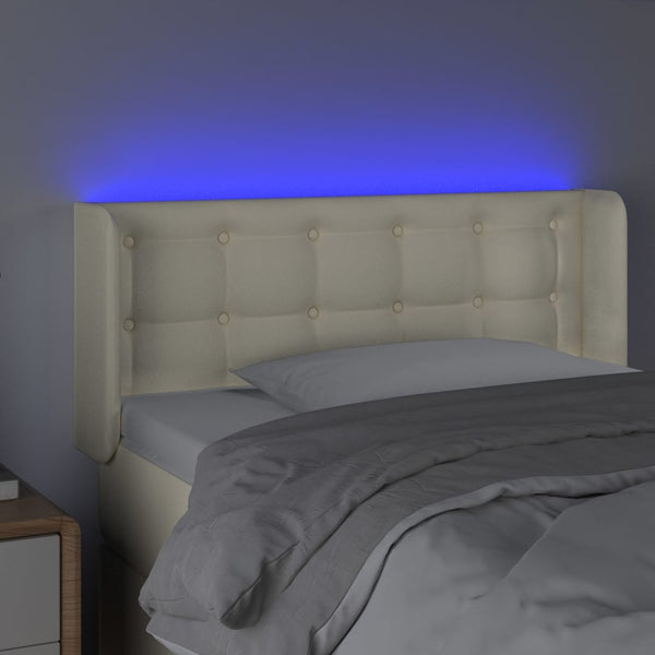 LED Kopfteil Creme 93x16x78/88 cm Kunstleder