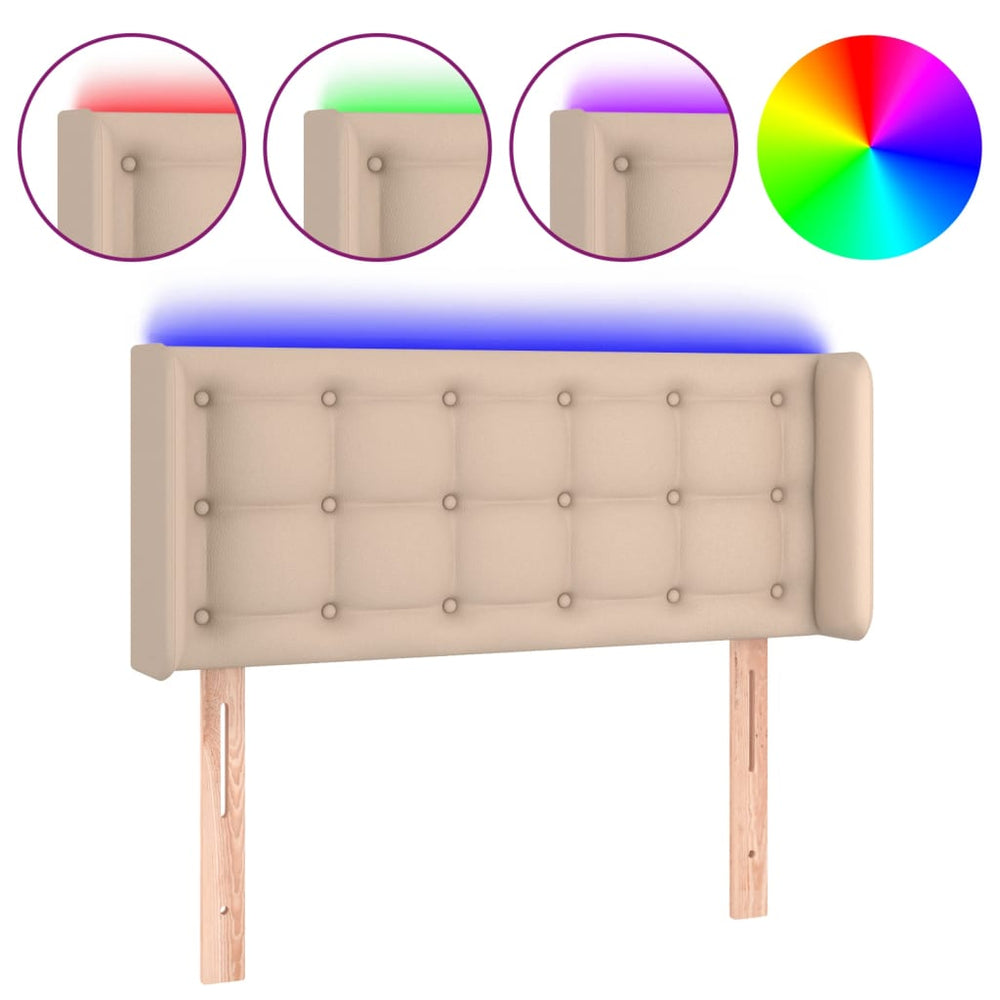 vidaXL Tête de lit LED cappuccino marron 93x16x78/88 cm similicuir