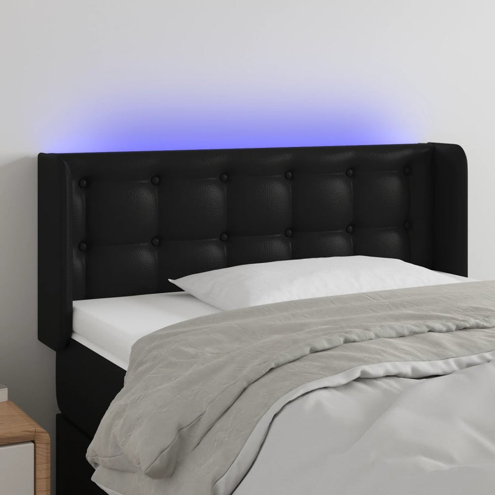 vidaXL Tête de lit à LED noir 103x16x78/88 cm similicuir