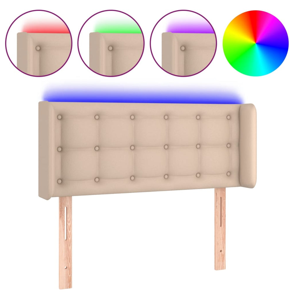 vidaXL Tête de lit LED Marron cappuccino 103x16x78/88 cm Similicuir