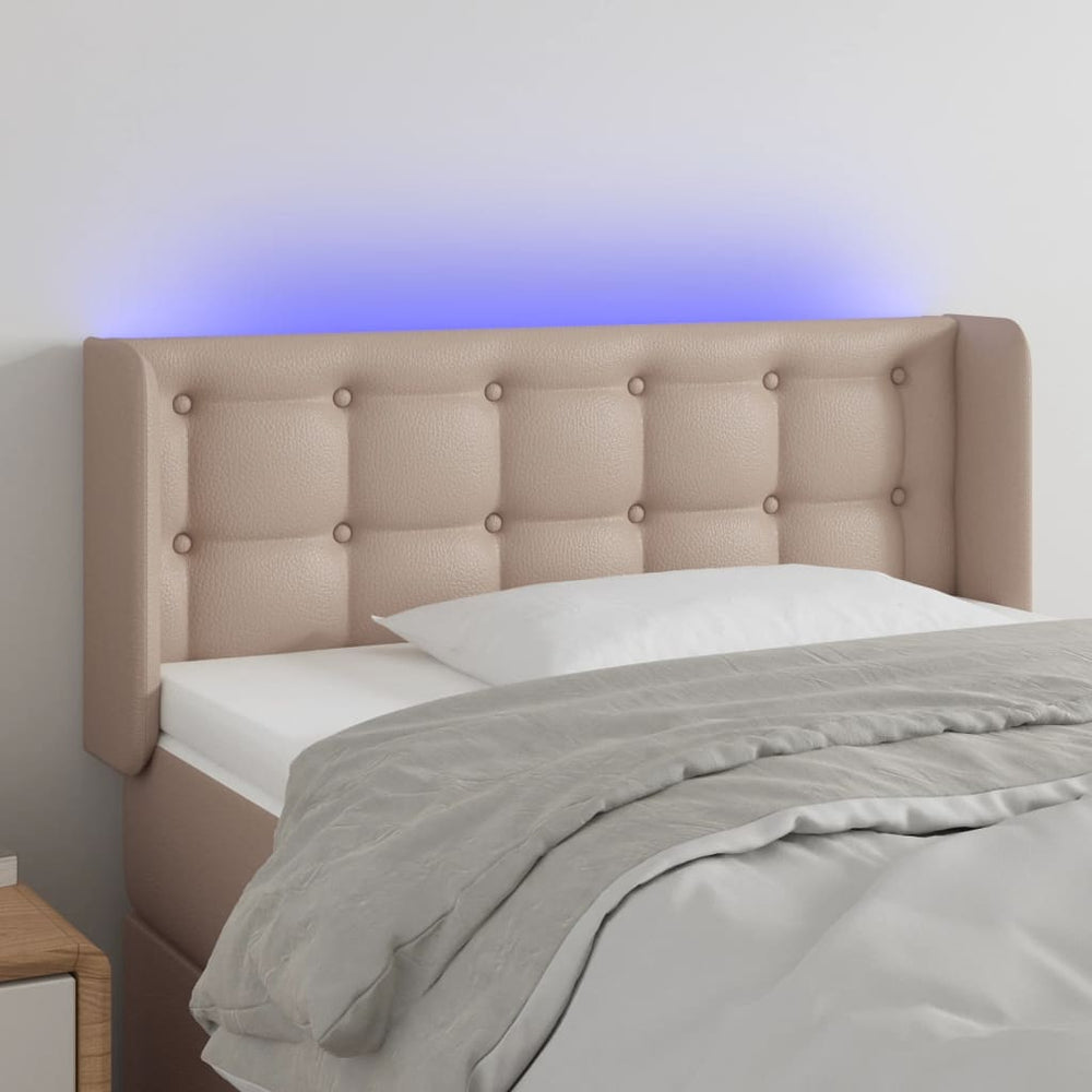vidaXL Tête de lit LED Marron cappuccino 103x16x78/88 cm Similicuir