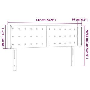 LED Kopfteil Creme 147x16x78/88 cm Kunstleder
