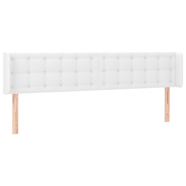 LED Kopfteil Weiß 163x16x78/88 cm Kunstleder