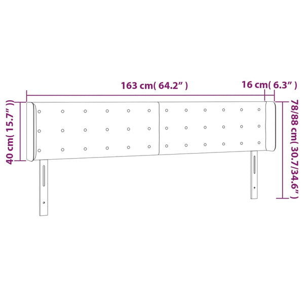 LED Kopfteil Weiß 163x16x78/88 cm Kunstleder