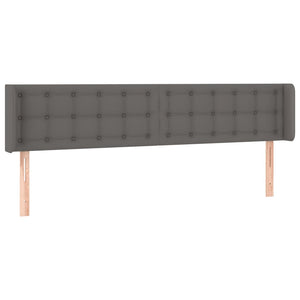 LED Kopfteil Grau 163x16x78/88 cm Kunstleder