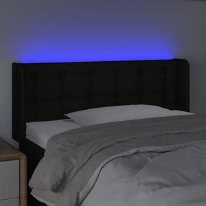 LED Kopfteil Schwarz 83x16x78/88 cm Stoff