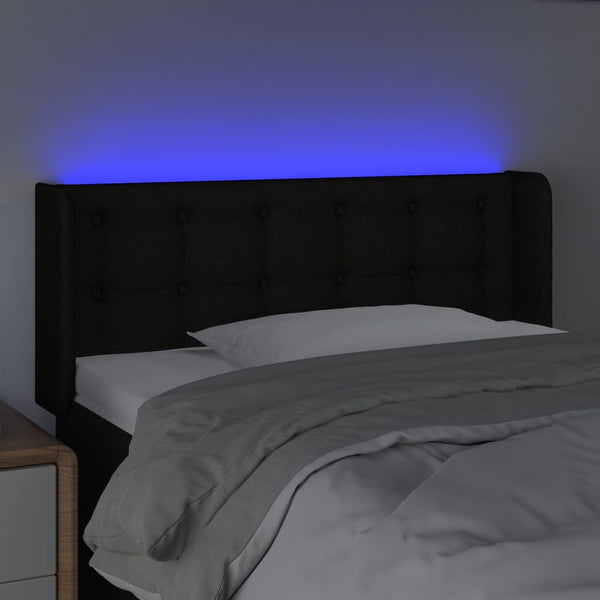 LED Kopfteil Schwarz 83x16x78/88 cm Stoff